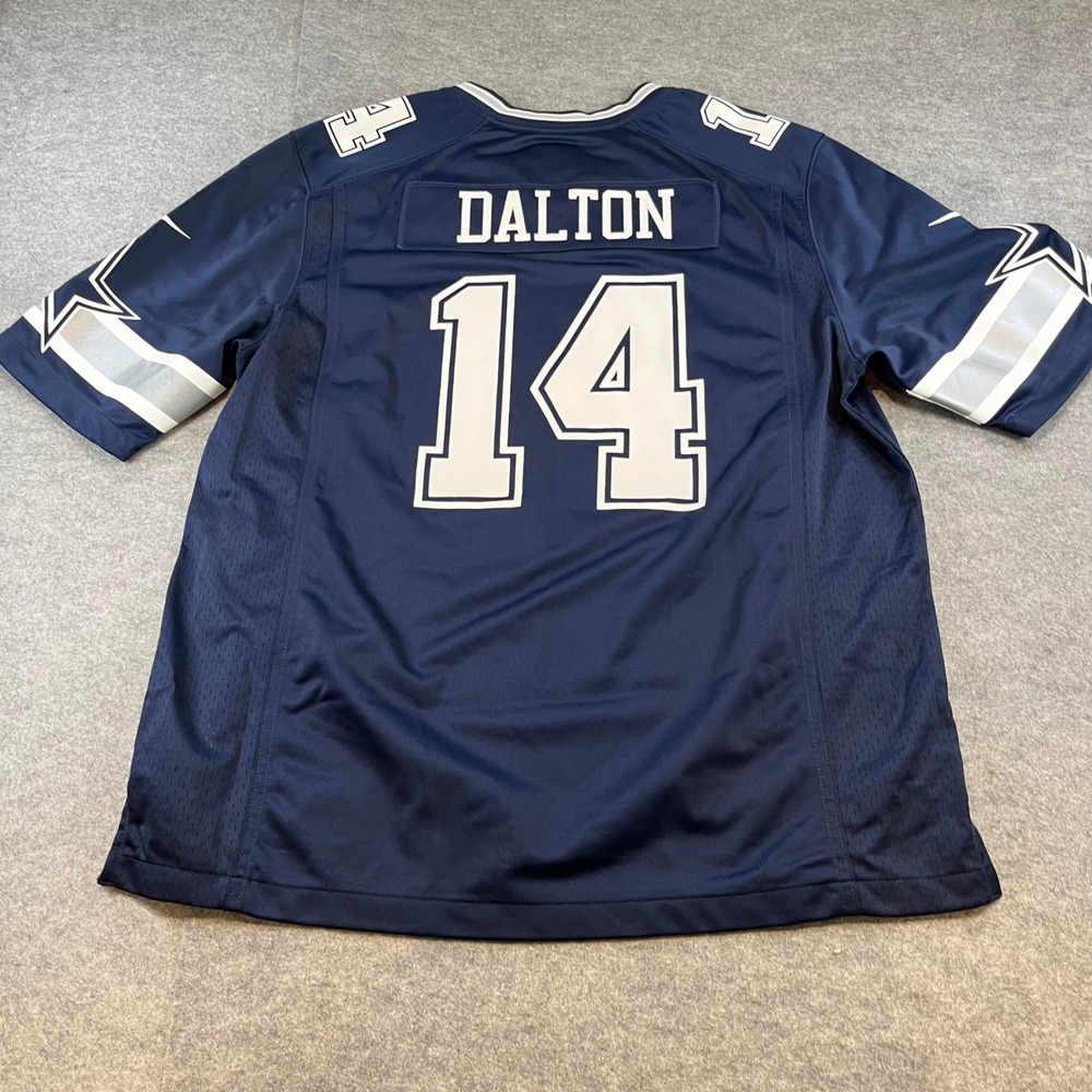 Nike Mens Dallas Cowboys Andy Dalton Jersey Navy Blue NFL Football XL Gameday - Picture 2 of 8
